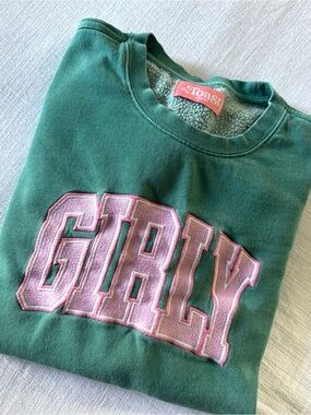 Green Girly ‘Toast’ Crew Neck Sweatshirt - Large